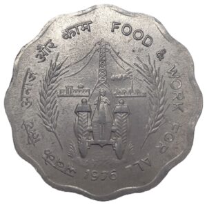 REPUBLIC INDIA /COMMEMORATIVE 10 PAISE /FOOD AND WORK FOR ALL (F.A.O SERIES) /1976 /KOLKATA MINT /UNC GRADE