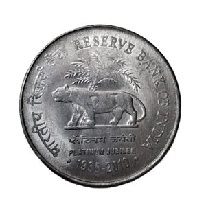 REPUBLIC INDIA/ COMMEMORATIVE 2 RUPEE/RESERVE BANK OF INDIA PLATINUM JUBILEE / 1935-2010 / KOLKATA MINT / UNC GRADE