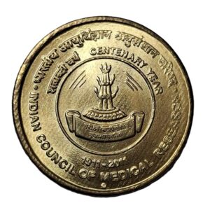 REPUBLIC INDIA/ COMMEMORATIVE 5 RUPEES / INDIAN COUNCIL OF MEDICAL RESEARCH - CENTENARY YEAR / 1911 - 2011 / NOIDA MINT / UNC GRADE
